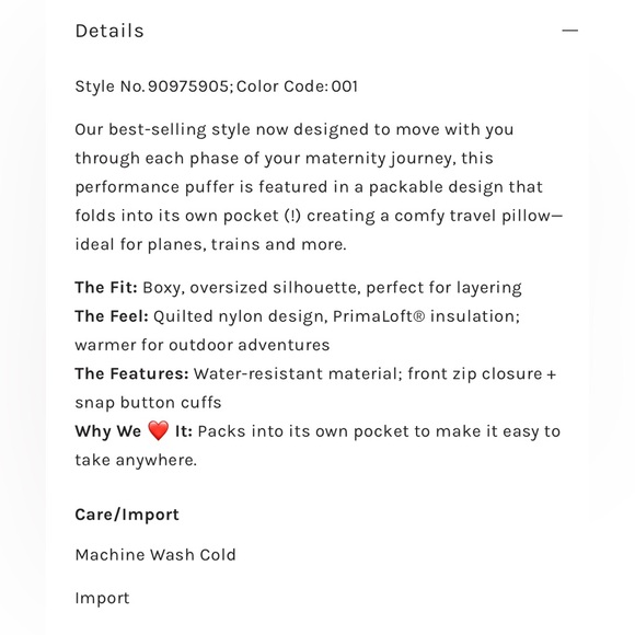 Free People FP Movement x Hatch Pippa Packable Puffer Black XS NWT Maternity - Picture 8 of 9